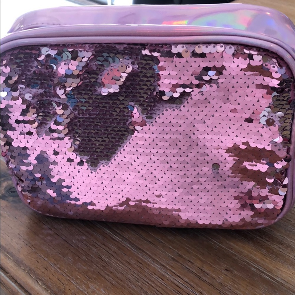 Beautiful Pink Sequined Makeup Bag ( NWT)